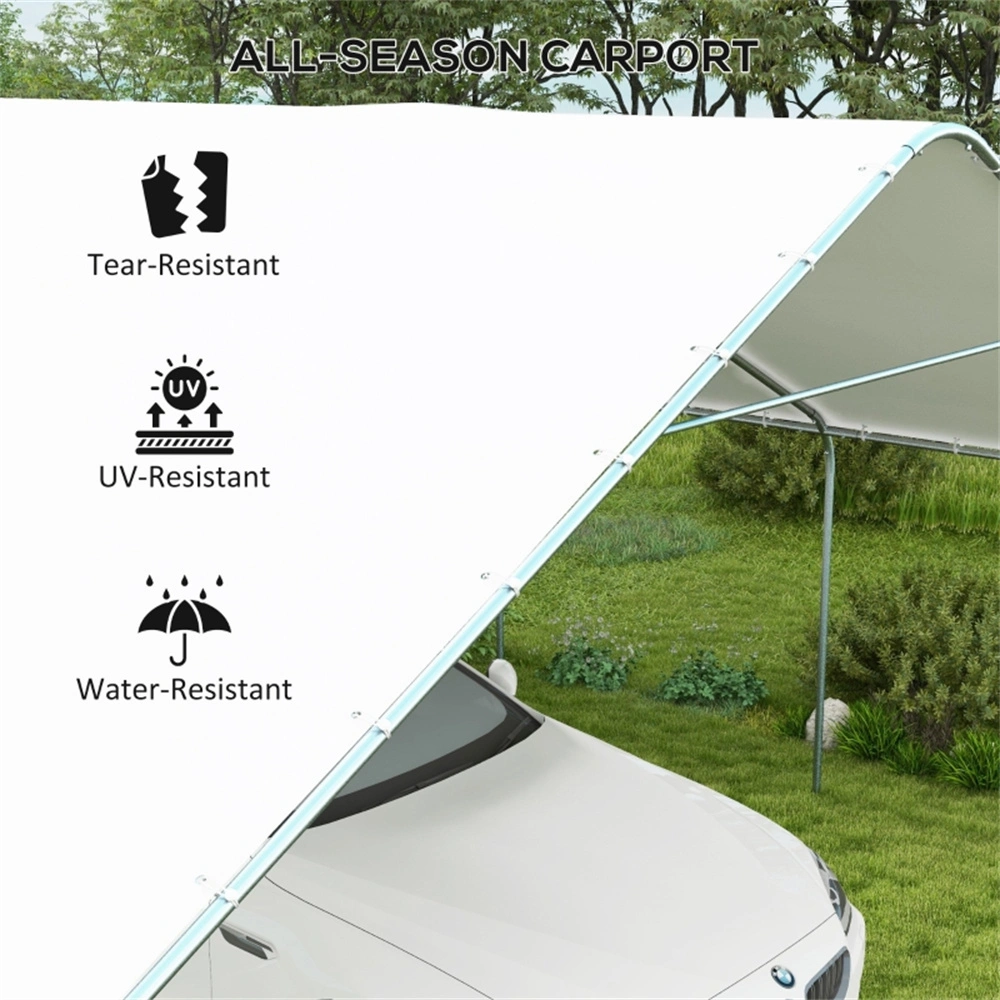 Carport Roof Canopy 10x20 ft, Heavy-Duty 180GSM PE Waterproof Car Cover Shelter, UV Resistant Outdoor Parking Tent Roof with Steel Frame Compatible view 4