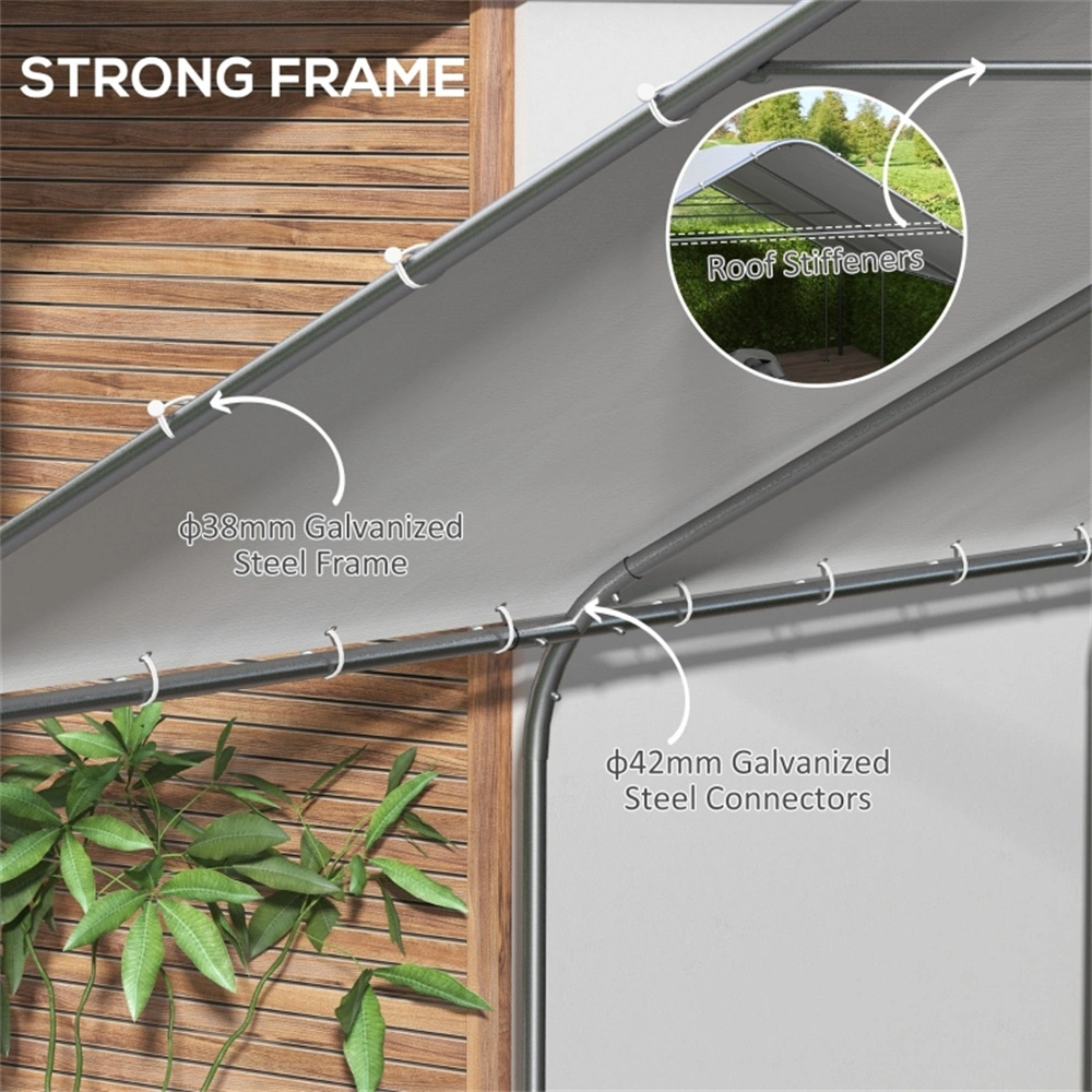 Carport Roof Canopy 10x20 ft, Heavy-Duty 180GSM PE Waterproof Car Cover Shelter, UV Resistant Outdoor Parking Tent Roof with Steel Frame Compatible view 5