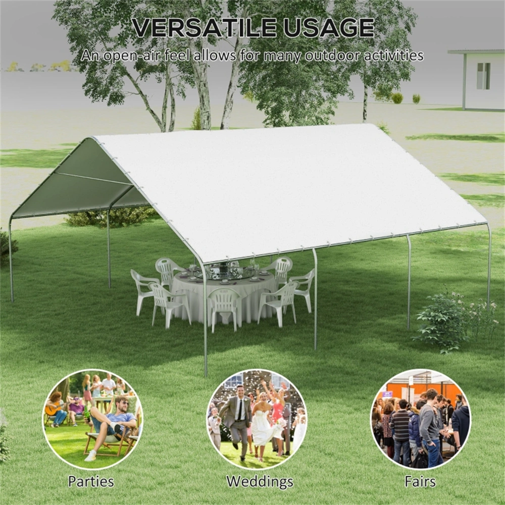 Carport Roof Canopy 10x20 ft, Heavy-Duty 180GSM PE Waterproof Car Cover Shelter, UV Resistant Outdoor Parking Tent Roof with Steel Frame Compatible view 7