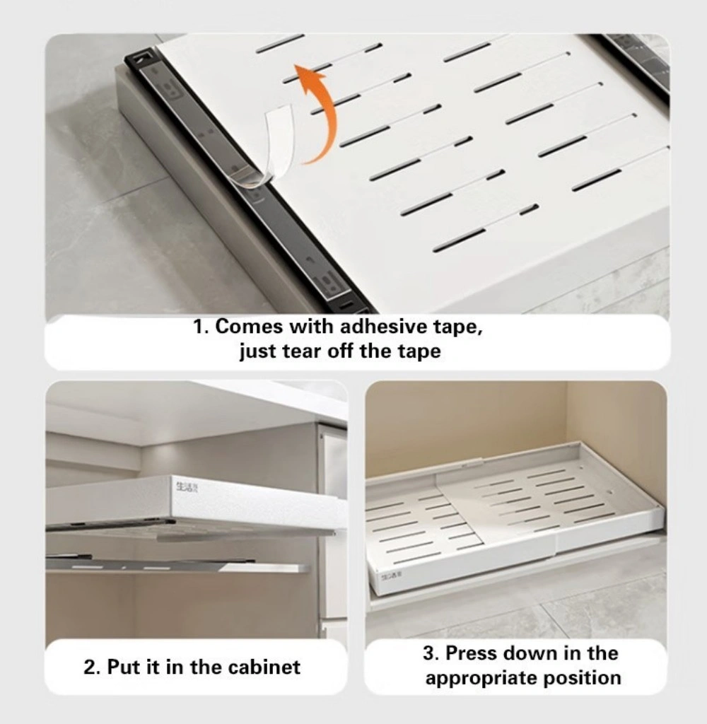 Expandable Cabinet Organizer Shelves, Slide Out Drawer Storage Rack for Kitchen Pantry Spice Storage view 5