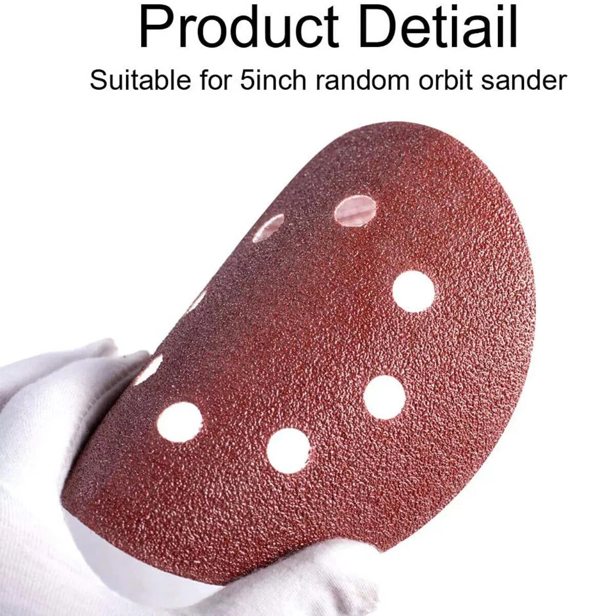125x125mm 5" Sanding Discs, 125 Pcs Mixed Grit 40/60/80/120/240, Orbital Sander 8-Hole view 5