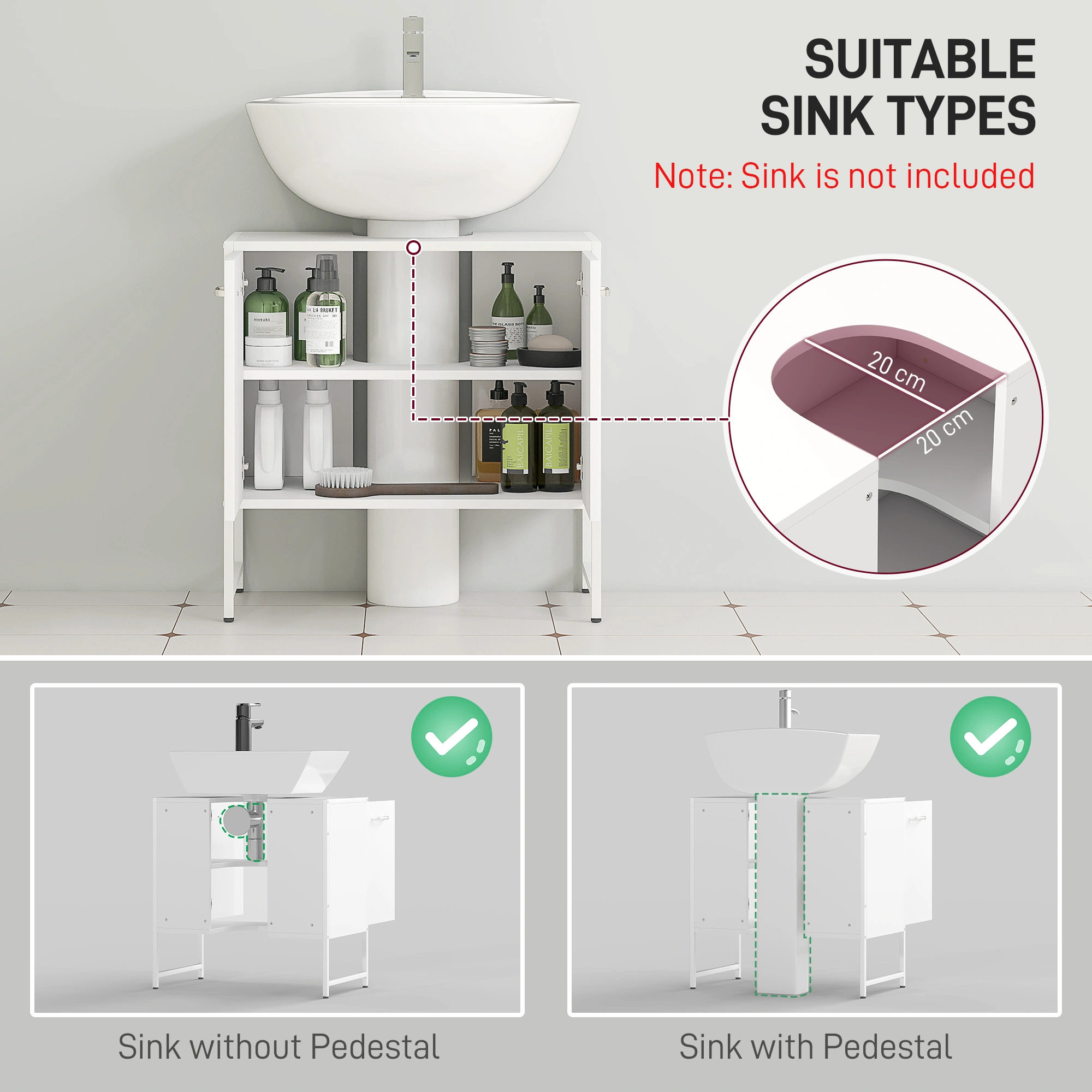 Bathroom Vanity Cabinet with Mirror, Wall Mounted Storage, Soft Close Door, Space Saving Design view 2
