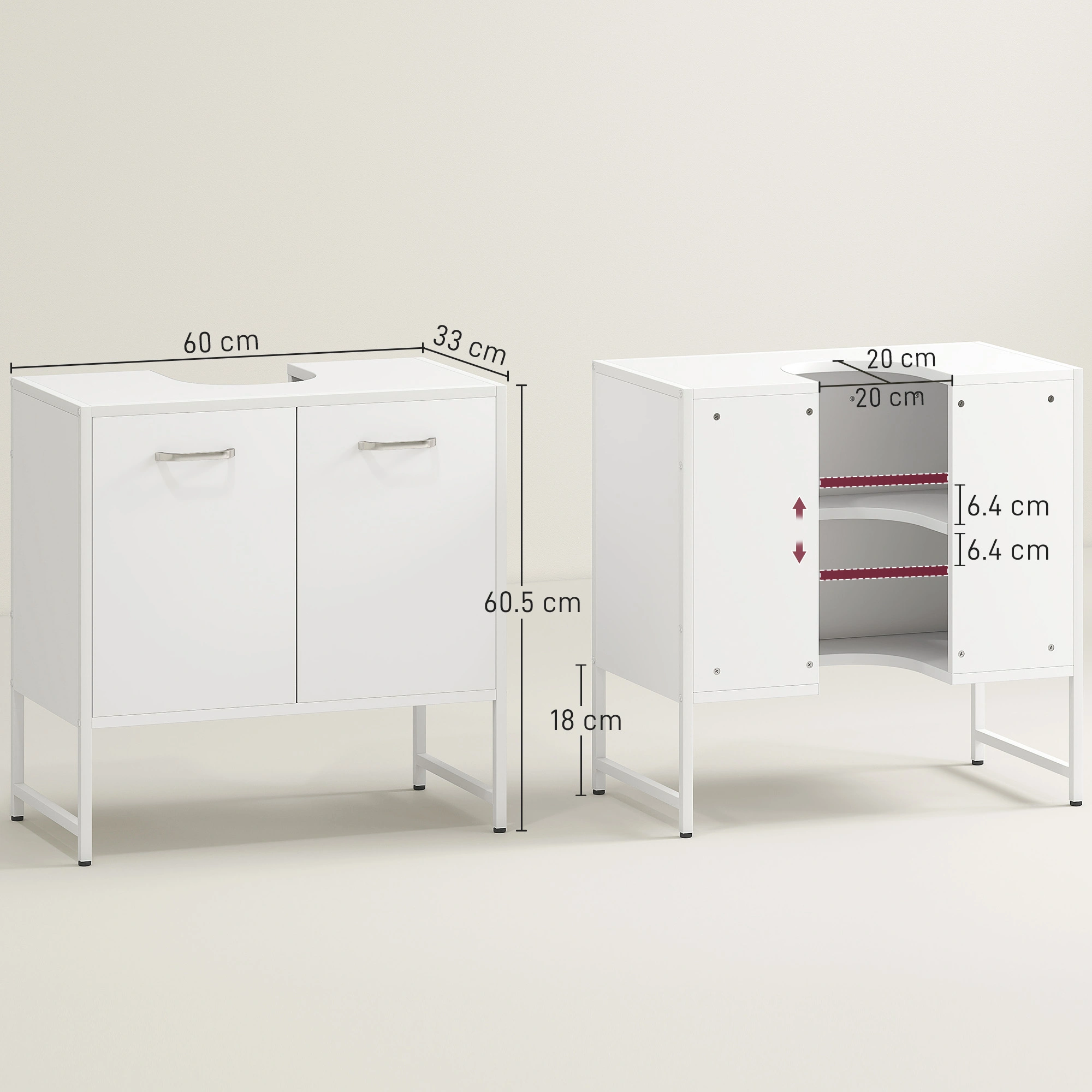 Bathroom Vanity Cabinet with Mirror, Wall Mounted Storage, Soft Close Door, Space Saving Design view 5