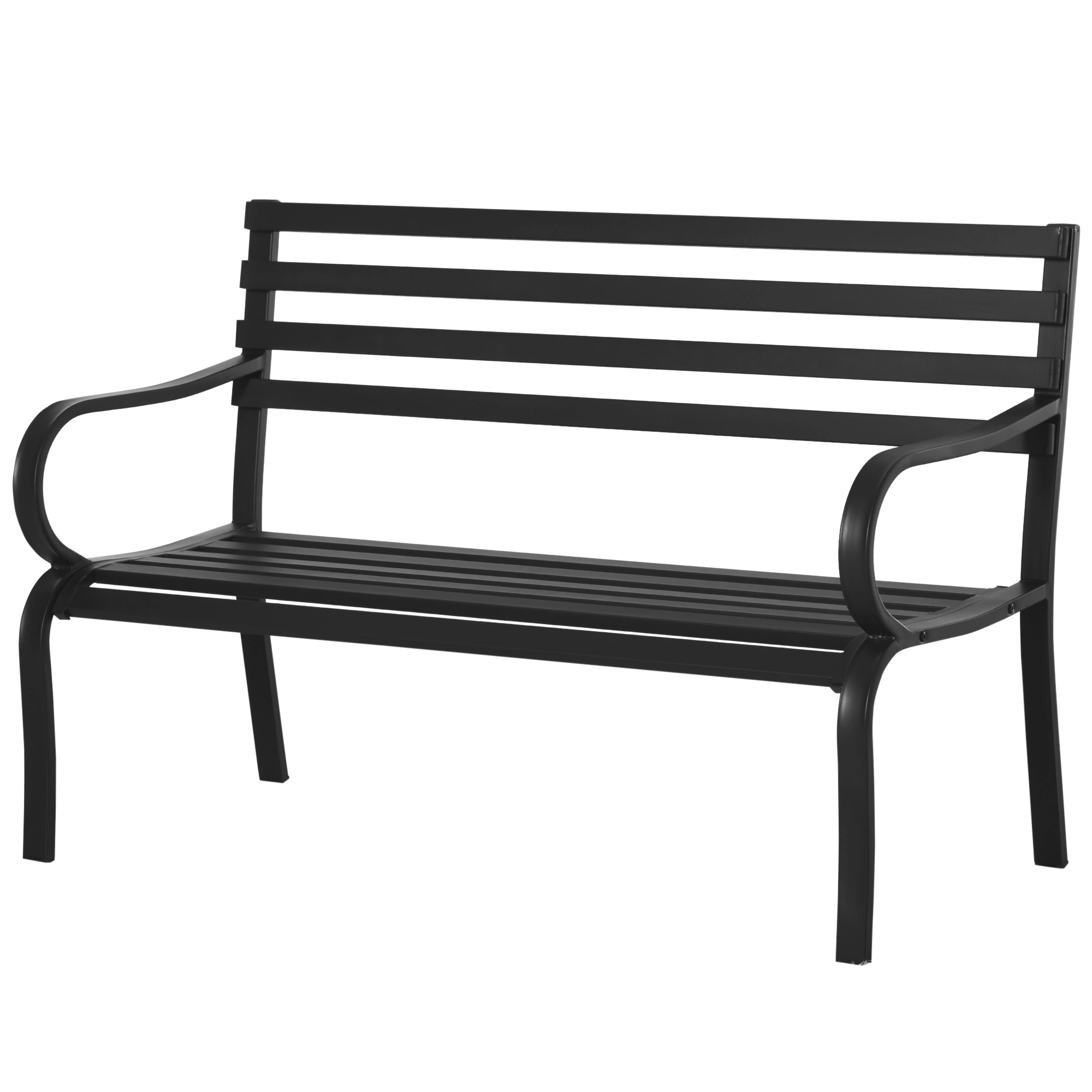 Outdoor Garden Bench Seat, Durable Metal Frame Bench for Patio Yard Deck, Weather Resistant Garden Chair & Bench Combo view 3