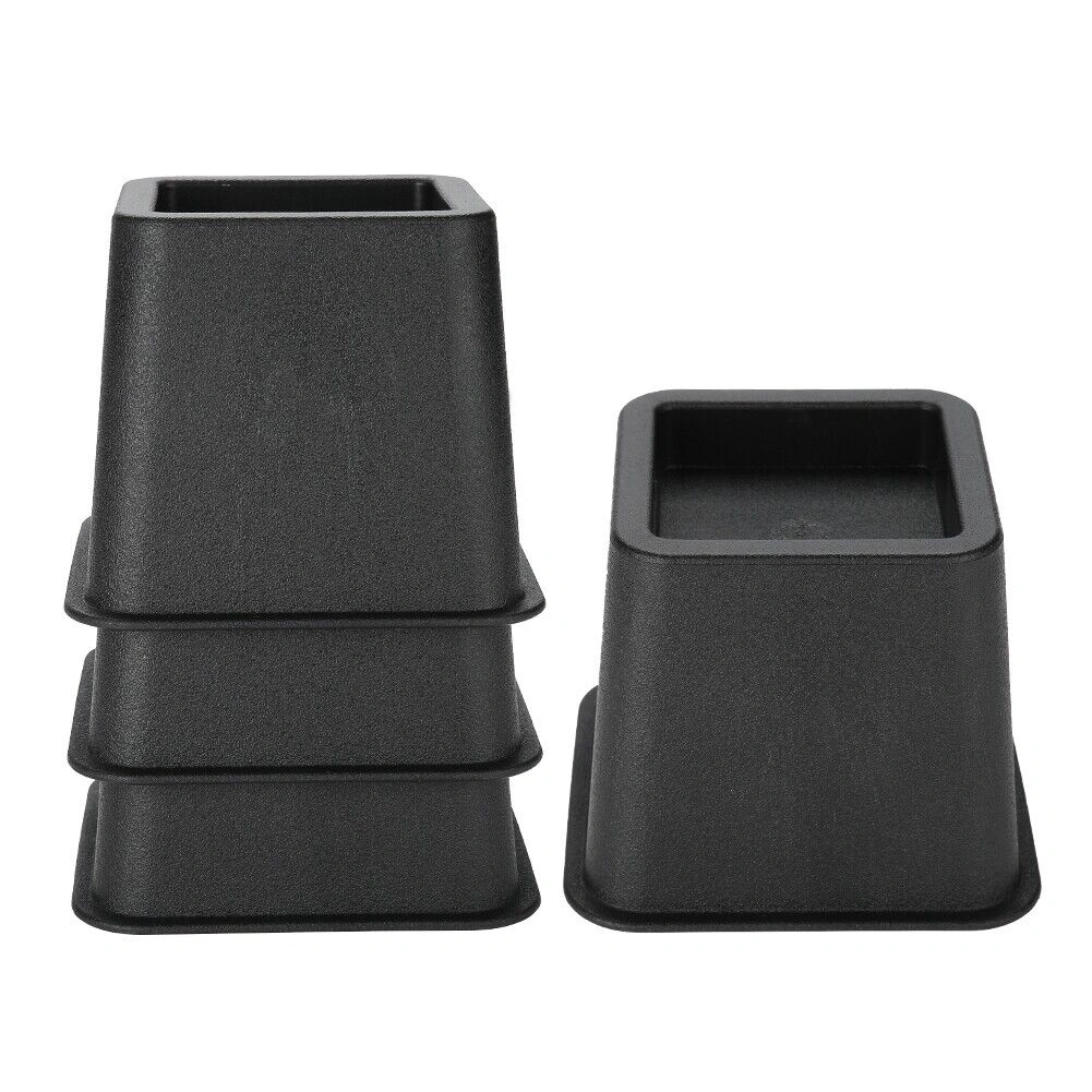 NEW 4Pcs Heavy Duty Bed Chair Risers Feet Leg Lift Furniture Extra Raisers Stand 3" UK view 3