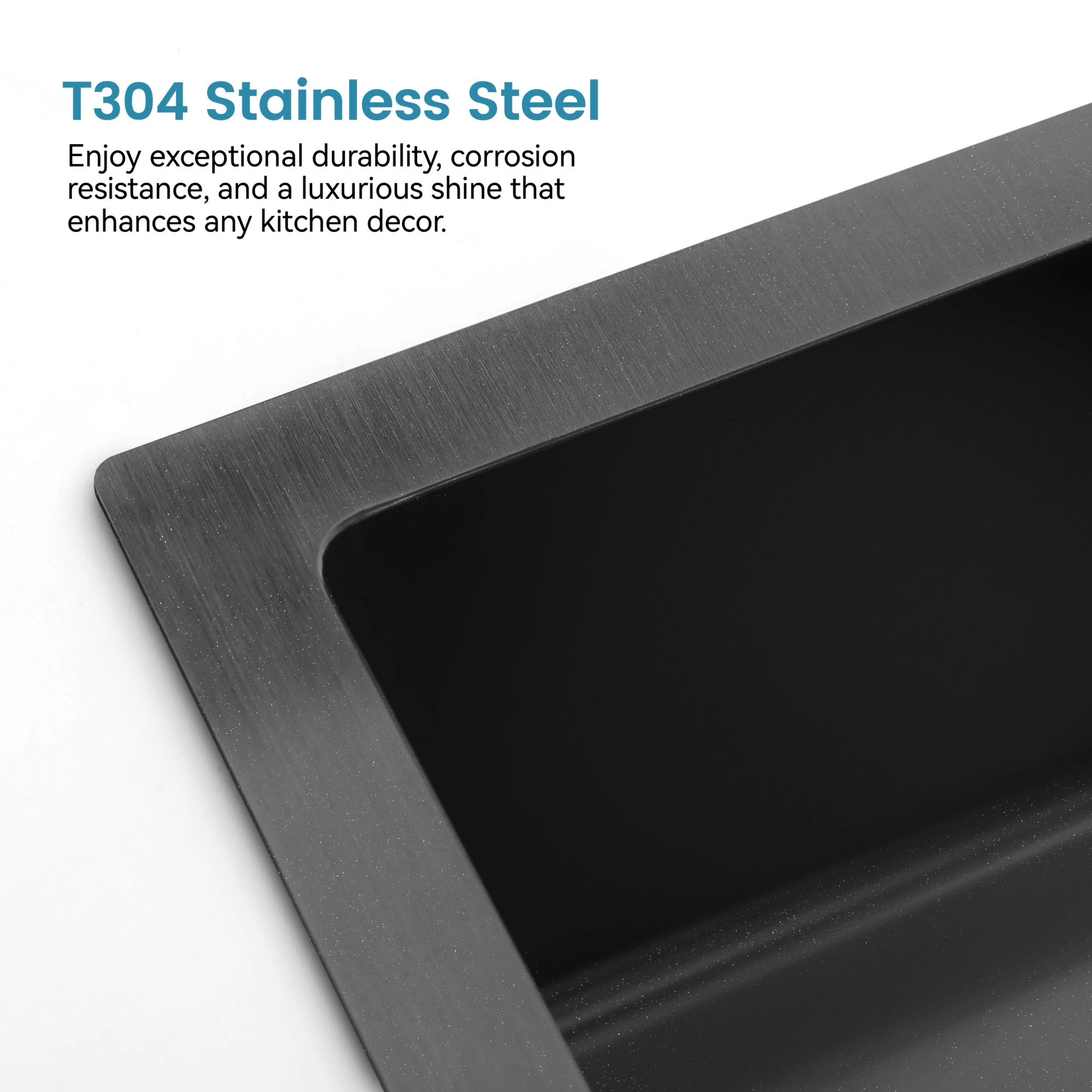 Stainless Steel Kitchen Sink, 23″x19″ Single Bowl, Overmount Handmade Sink in Black, with US Standard Drain and Hook[Unable ship on weekends, TK/TEMU only for pickup, only TX10643 warehouse supports GOFO] view 7
