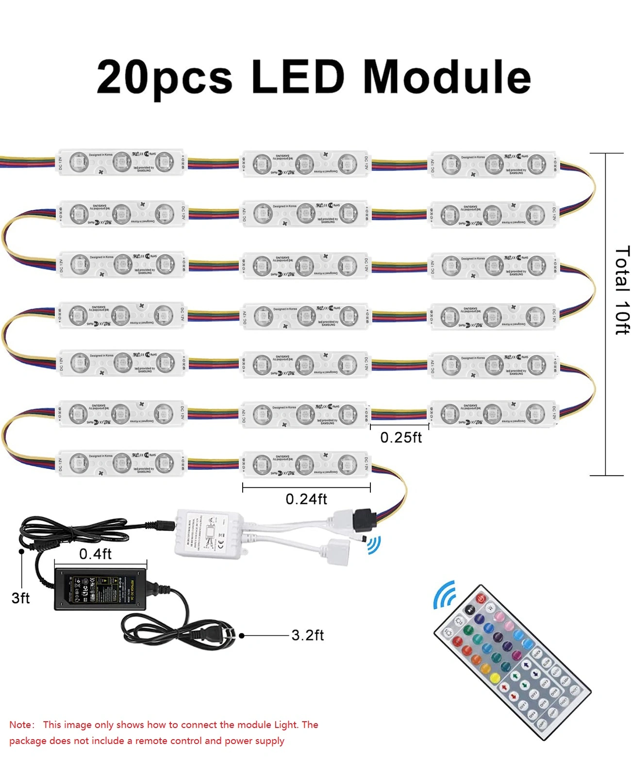 Waterproof 5050 SMD RGB LED Module Light - Store Front Window Letter Box Sign Lamp, view 6