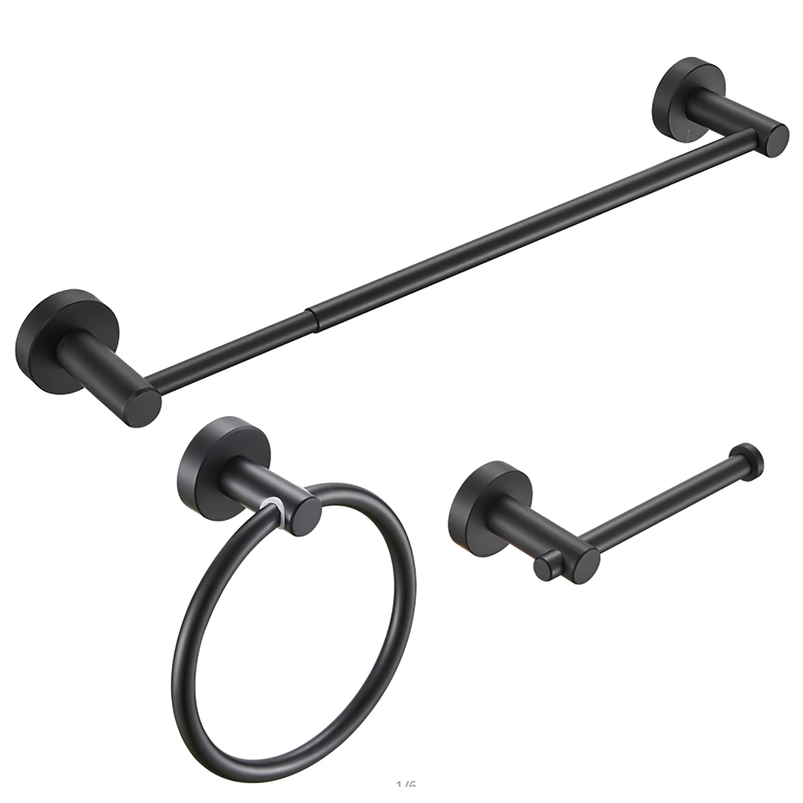 Bathroom Hardware Set, Thicken Space Aluminum 3 PCS Towel bar Set- Matte Black 16-27 Inches Adjustable Bathroom Accessories Set [Unable ship on weekends, TK/TEMU only for pickup, only TX10643 warehouse supports GOFO]