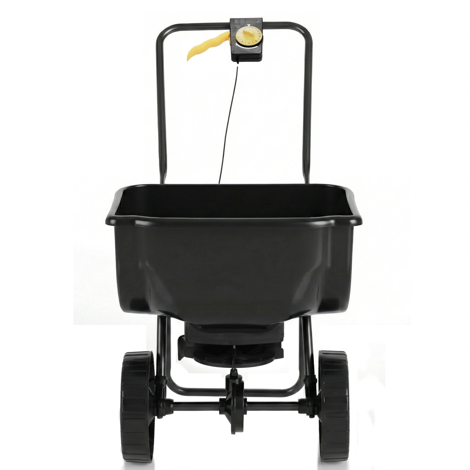 Broadcast Spreader, 70LBS Capacity, Walk-Behind Push Spreader, 15-Level Adjustment, 8 in All Terrain Pneumatic Tires, Lawn Spreaders with Hopper Grate, for Seed, Fertilizer, Ice Melt