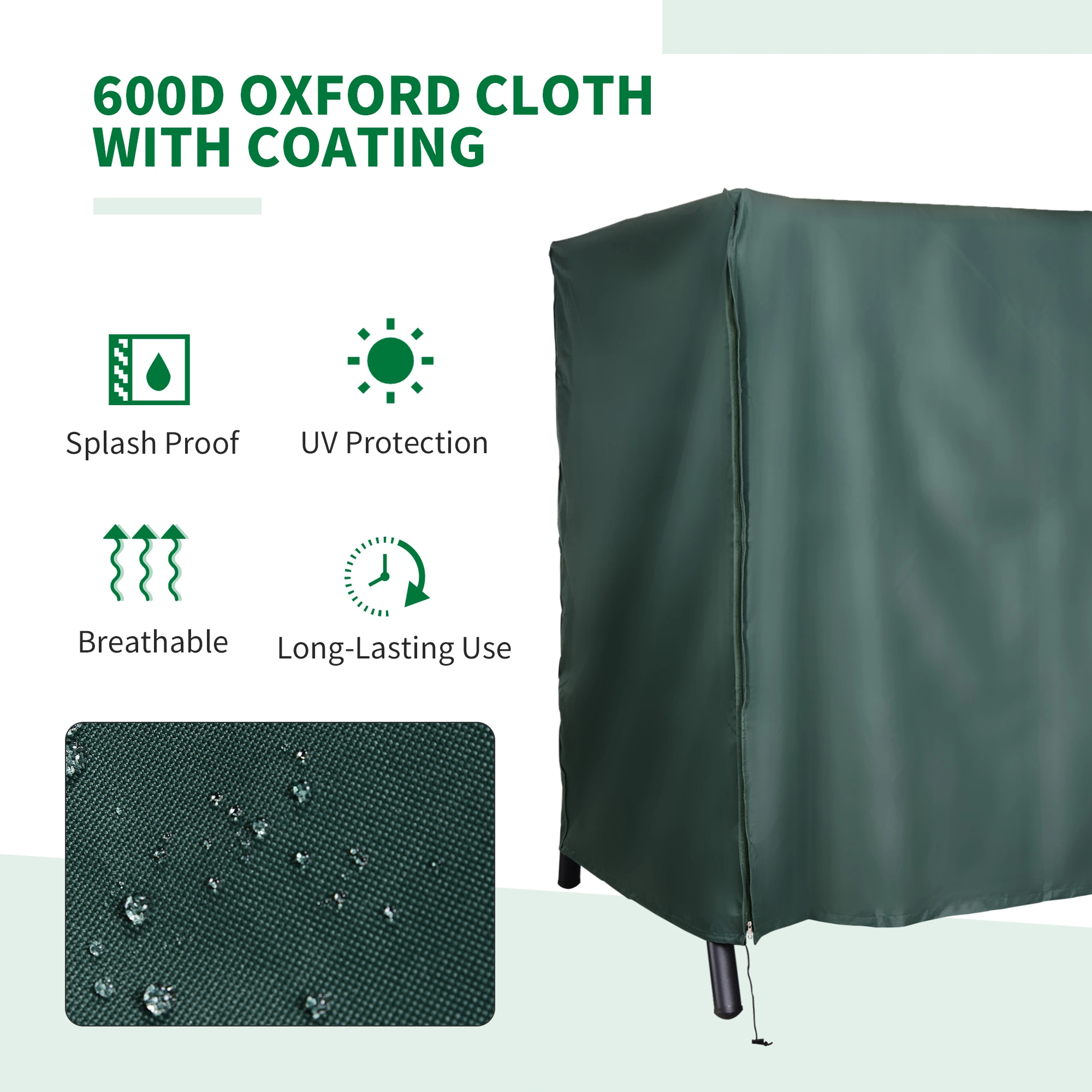 Swing Chair Cover, Waterproof Outdoor Furniture Protector, Dust-Resistant Patio Swing Cushion Cover, All-Weather Weatherproof Seat Guard view 3