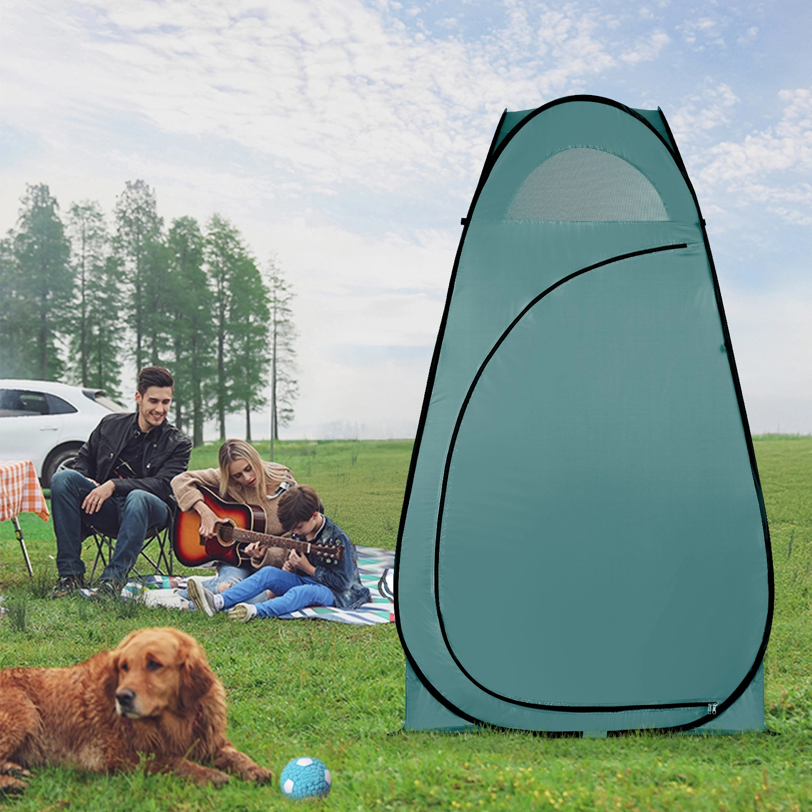 Portable Outdoor Pop-up Toilet Dressing Fitting Room Privacy Shelter Tent Army Green view 58