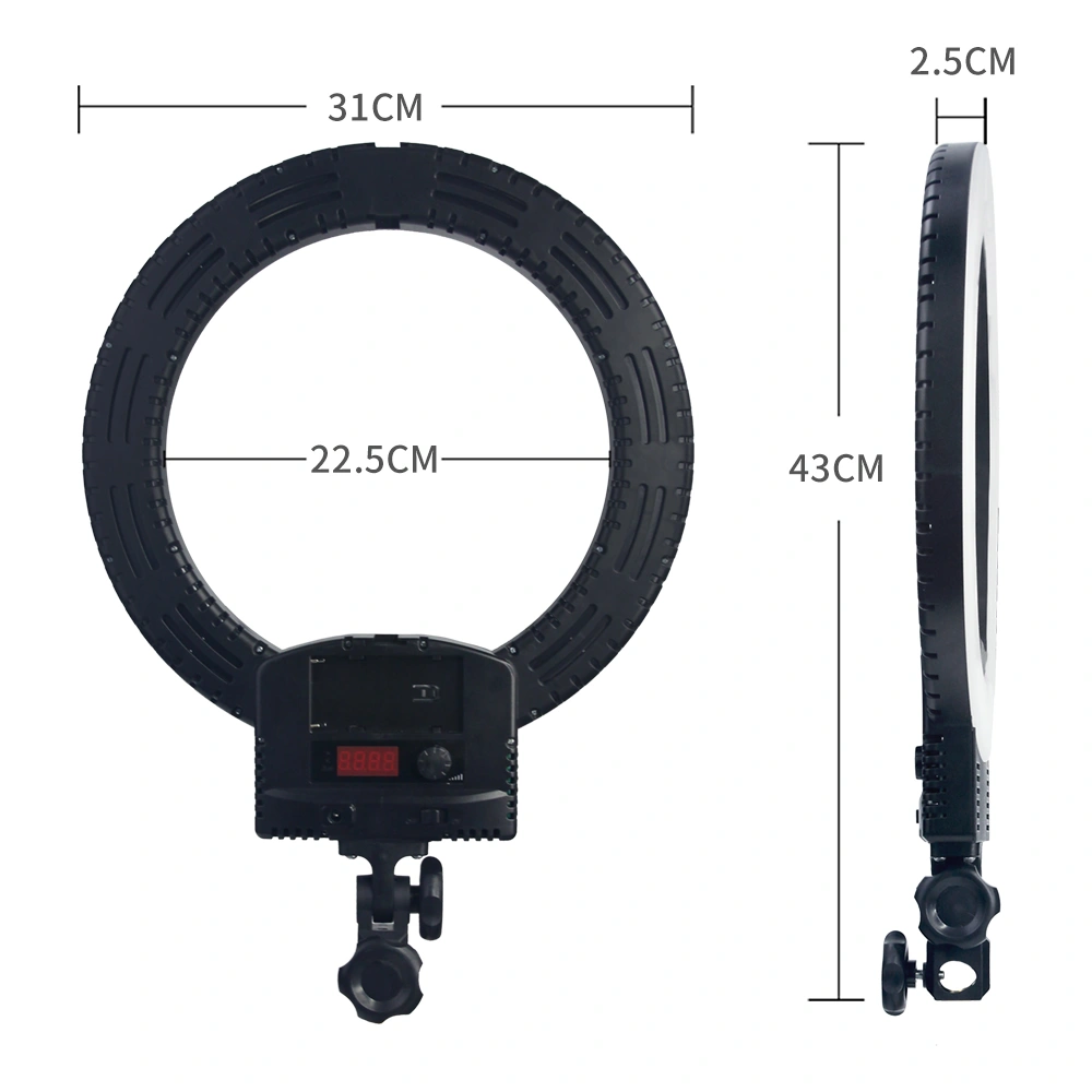 12 Inch LED Ring Light with 2m Light Stand UK Plug Studio Photography Black view 3