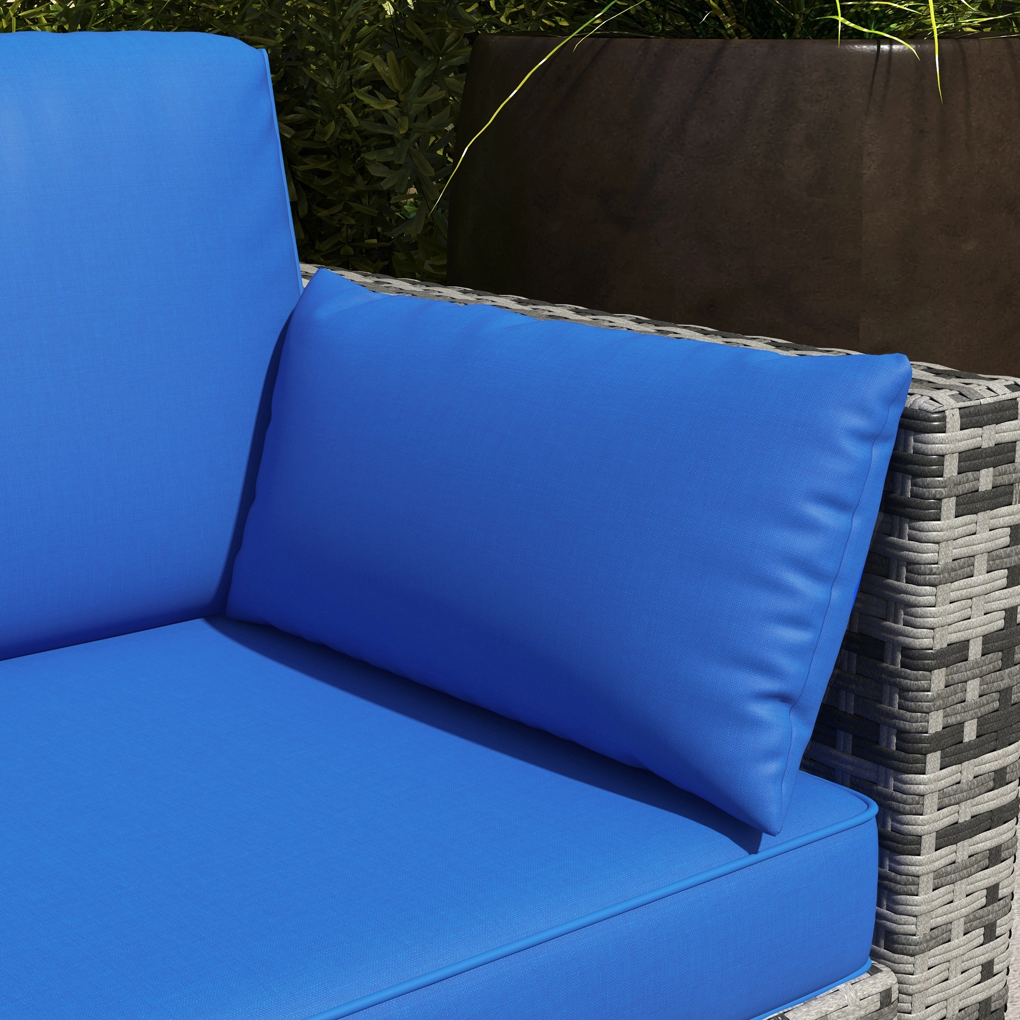 Outdoor Patio Furniture Set 4PCS Wicker Rattan Sofa Chair Cushion Garden Conversation Seating view 3