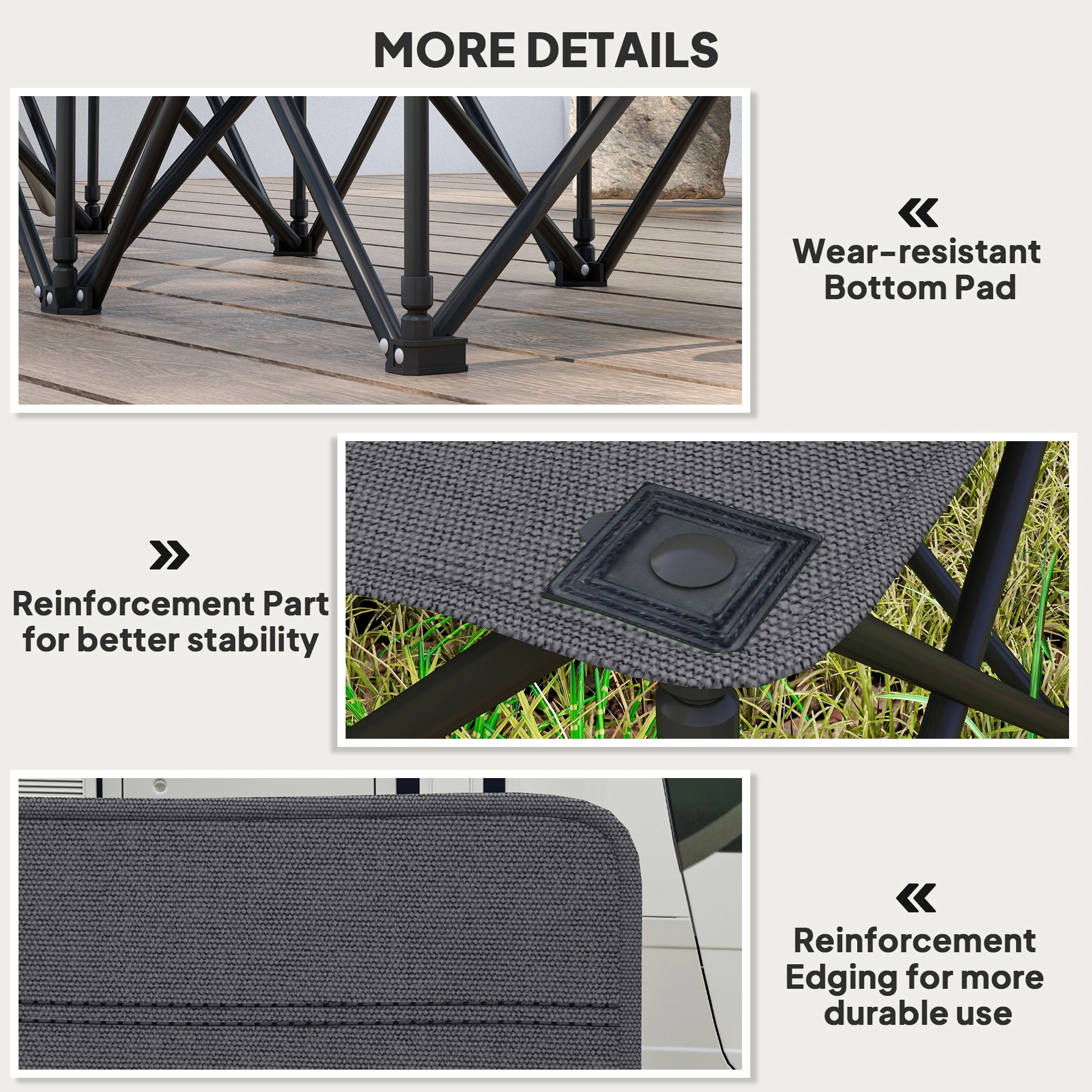 Heavy Duty Camping Chair Portable Folding Outdoor Chair with Carry Bag for Hiking Beach & Garden view 2