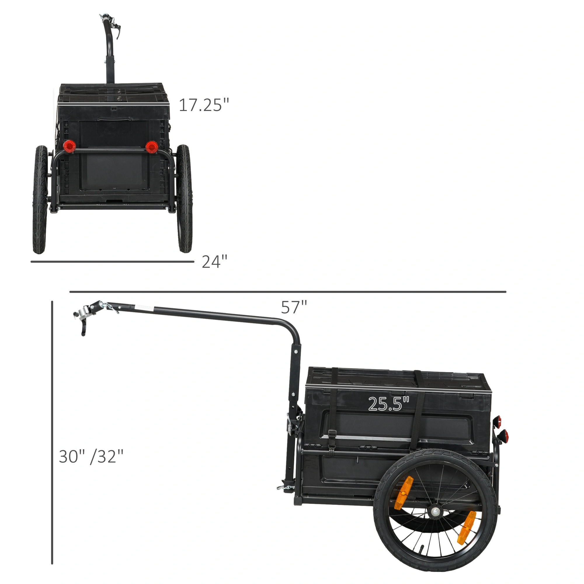 Bicycle Trailer Cart for Kids & Pets, Universal Bike Hitch Attachment, Folding Portable Design Compatible with Most Bicycles view 2