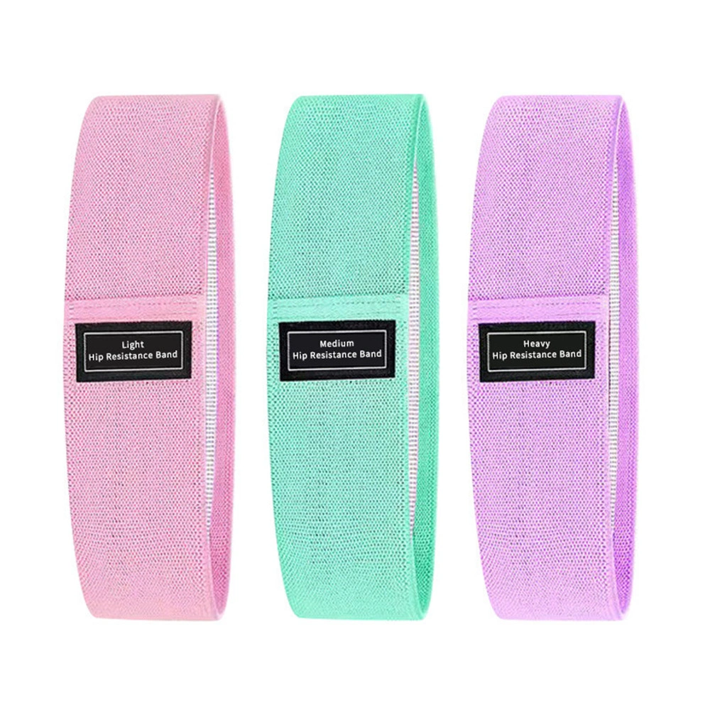 Set of 3 Resistance Exercise Loop Bands Fitness Home Gym Yoga Glutes Trainer