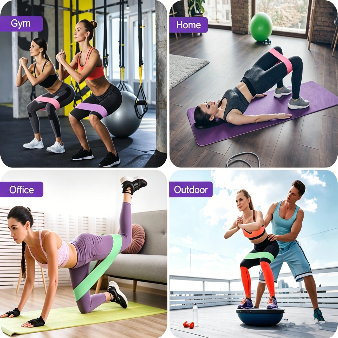 Set of 3 Resistance Exercise Loop Bands Fitness Home Gym Yoga Glutes Trainer view 14
