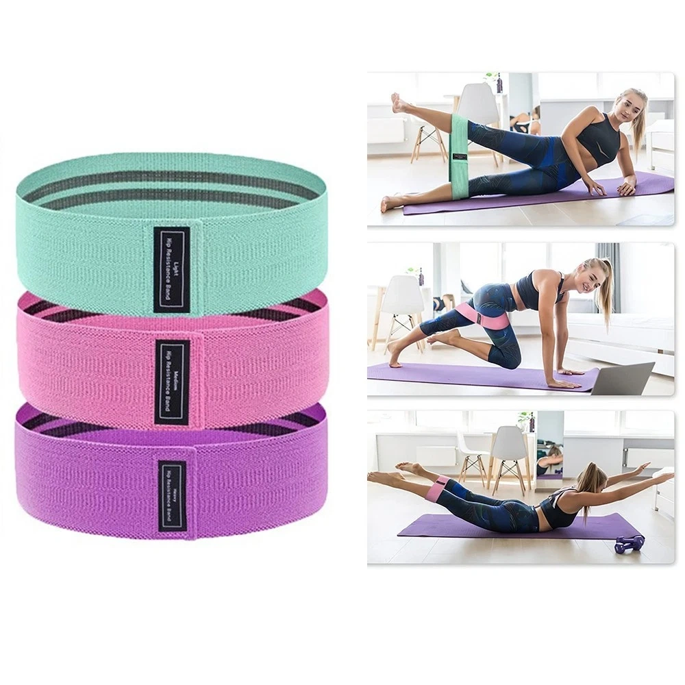 Set of 3 Resistance Exercise Loop Bands Fitness Home Gym Yoga Glutes Trainer view 7