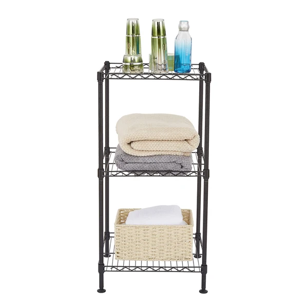 Black 3-Tier Black Wire Shelving Tower view 3