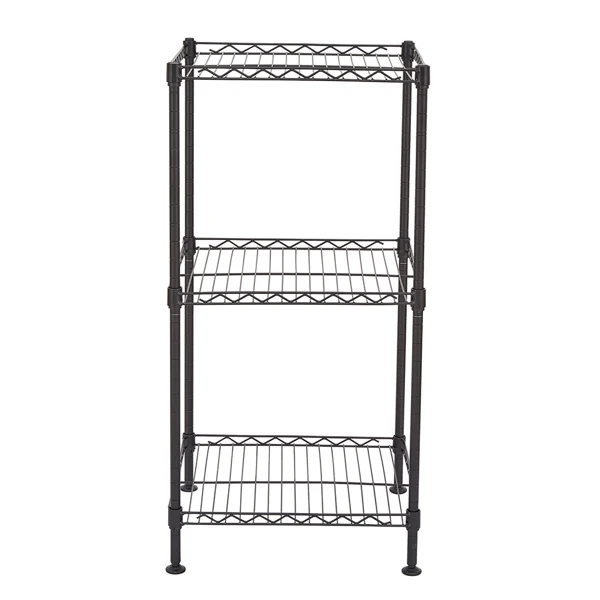 Black 3-Tier Black Wire Shelving Tower view 5