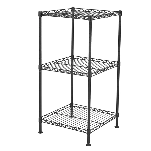 Black 3-Tier Black Wire Shelving Tower view 6