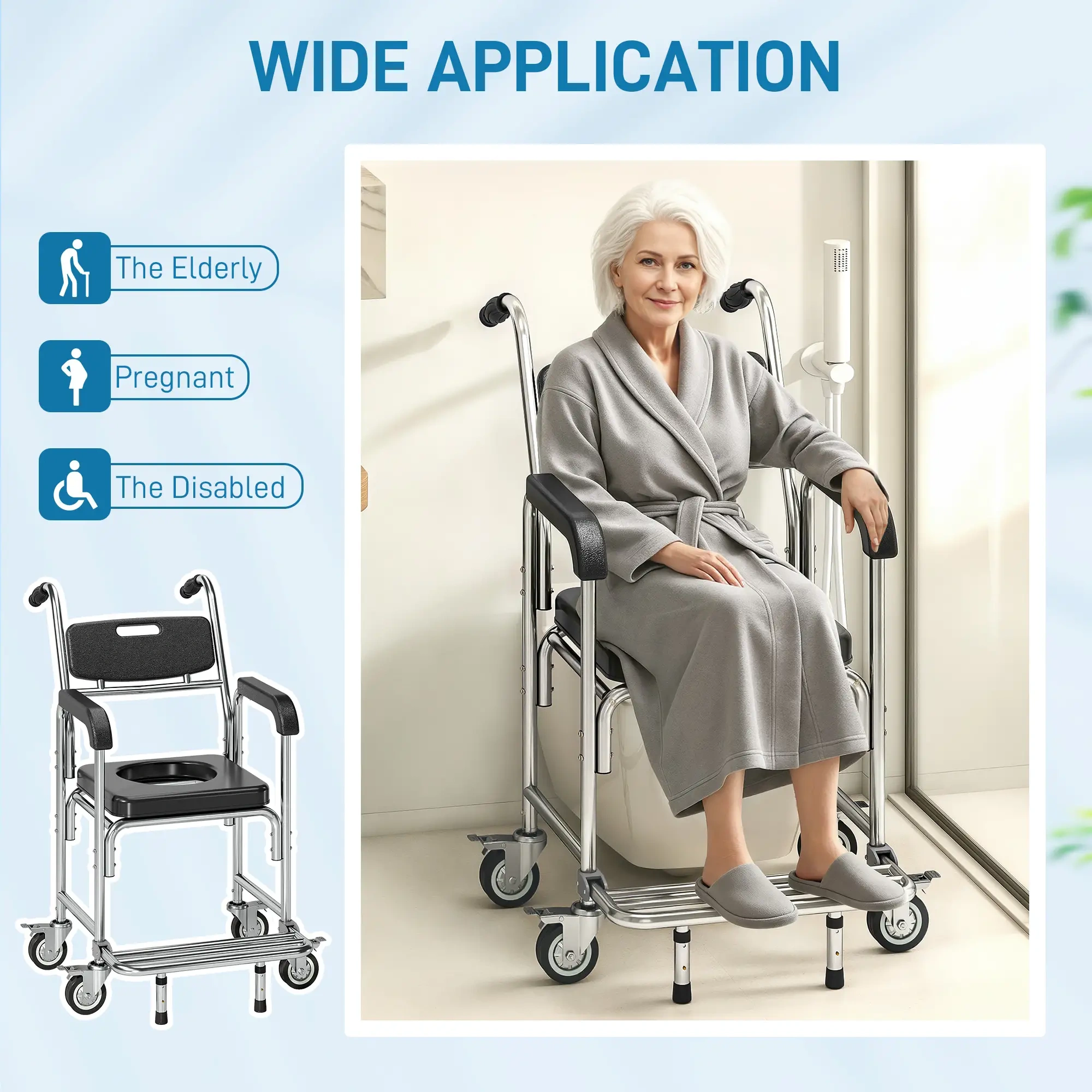 Portable Wheelchair Ramp - Heavy Duty Foldable Aluminum Rolling Ramp for Scooters & mobility Chairs, Non-Slip Surface, Easy Setup Travel Design view 3