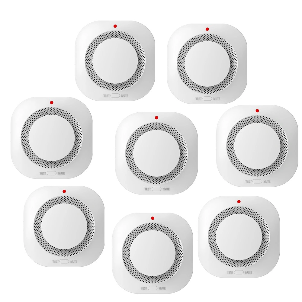 8 Pack Smoke Detectors, Fire Alarm Security System, Home Smoke Sensor Alarm, Battery Operated, 8-Pack Smoke Alarms