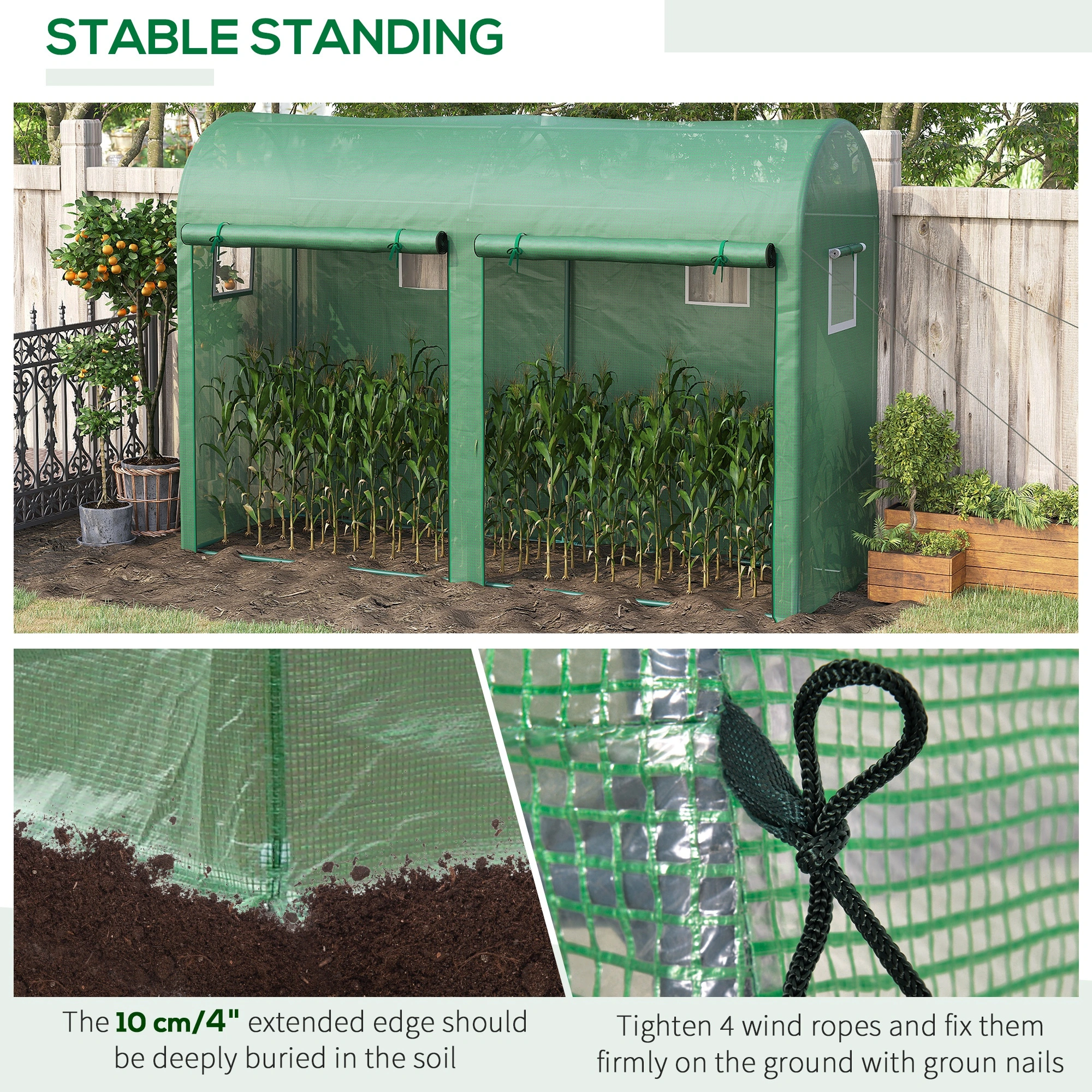 Mini Walk-in Greenhouse for Garden, Portable Growing House Tent, Durable PE Fabric Plant Protector view 2