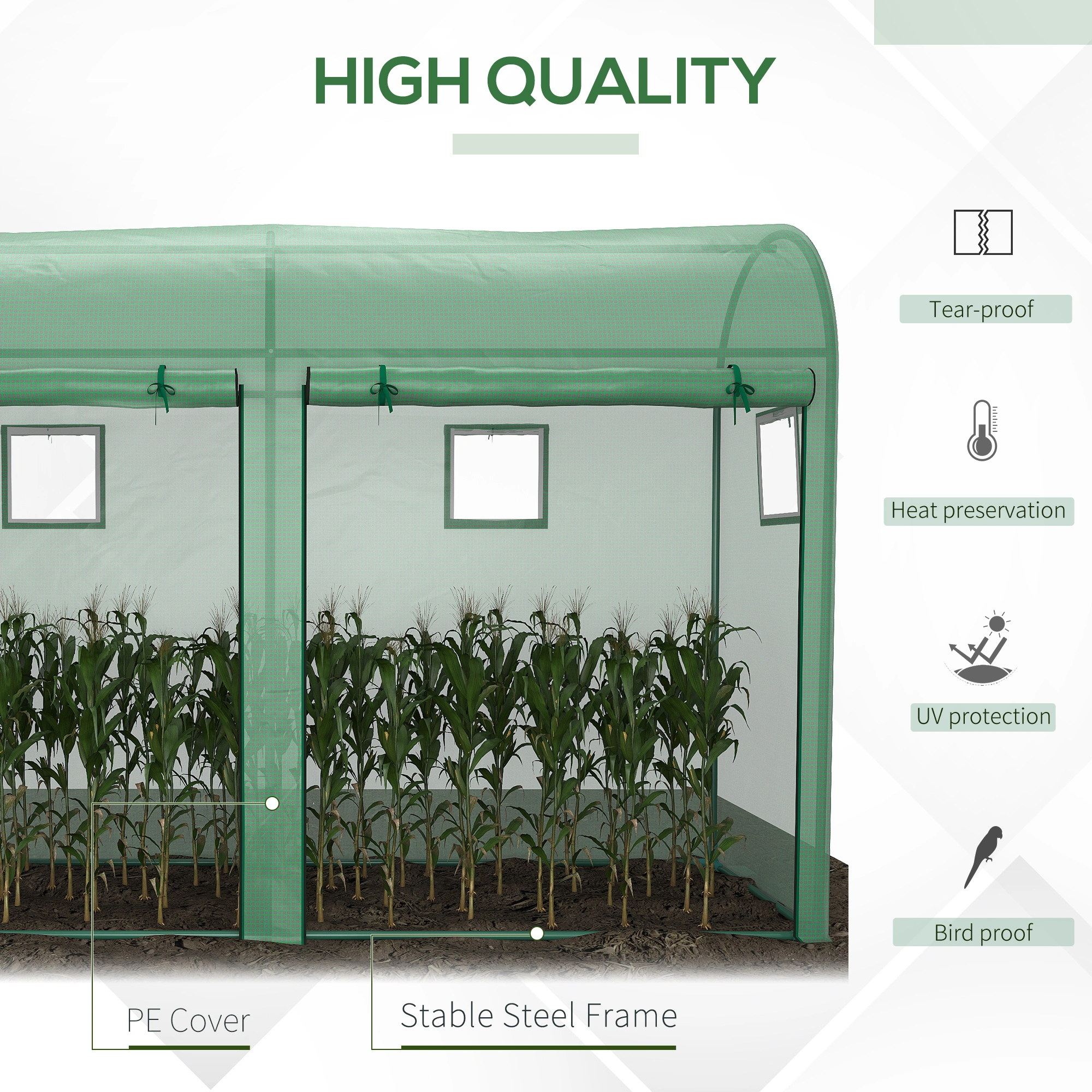 Mini Walk-in Greenhouse for Garden, Portable Growing House Tent, Durable PE Fabric Plant Protector view 3