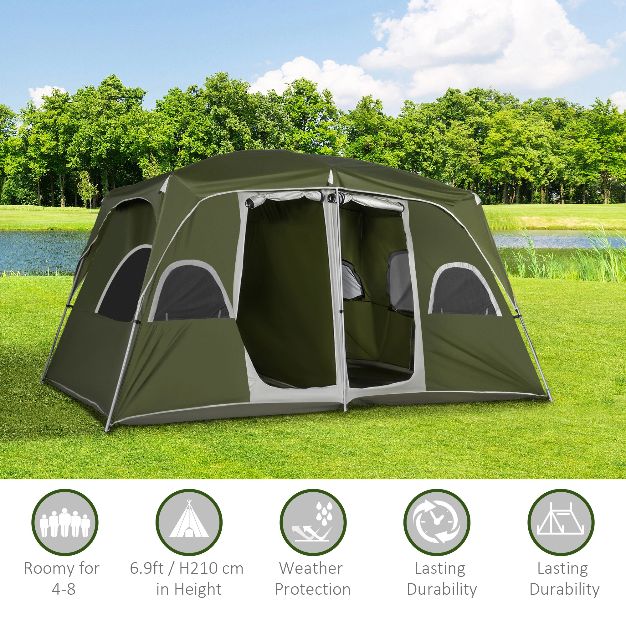 Foldable Camping Tent Portable, Lightweight Pop Up Instant Setup Tent for Outdoor Adventures, Hiking, Travel & Family Camping, Waterproof