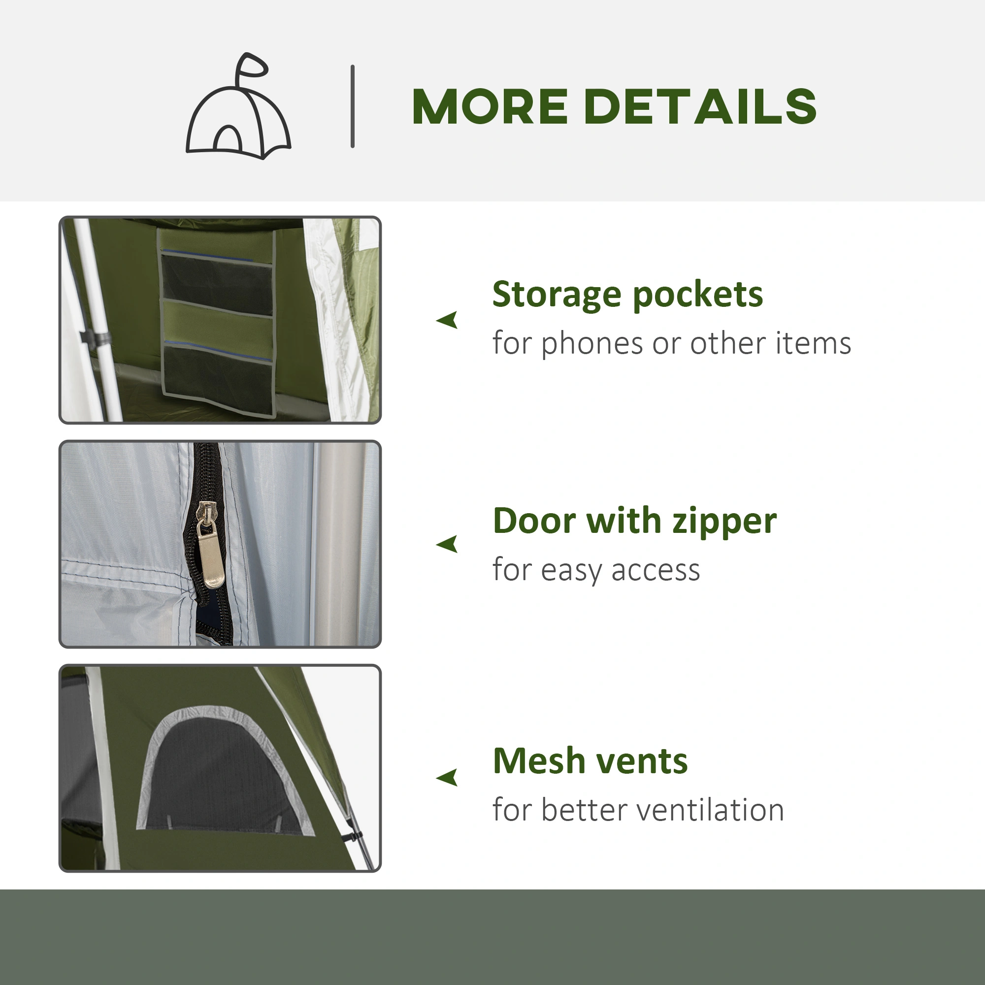 Foldable Camping Tent Portable, Lightweight Pop Up Instant Setup Tent for Outdoor Adventures, Hiking, Travel & Family Camping, Waterproof view 2
