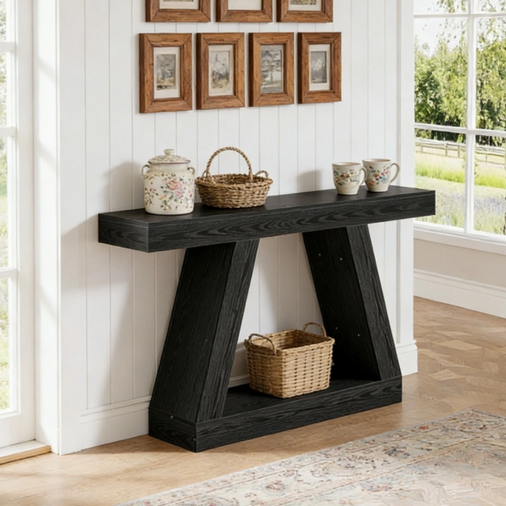 Sleek Long Console Table Sofa Table Living Room Entryway Hallway Table view 4