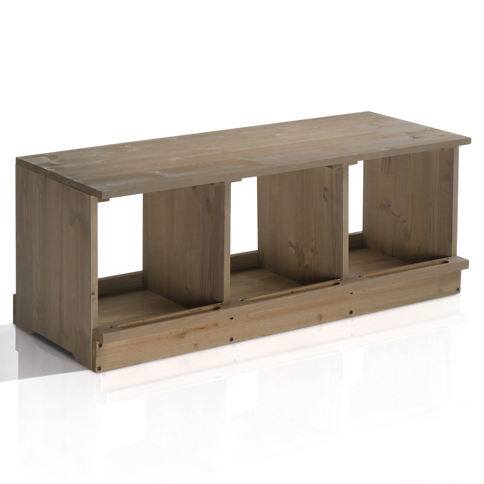 Nesting Boxes for Chickens, Wooden Chicken Nesting Box, Laying Eggs Nest Box for Chickens Hens Ducks, Gray, 3 Compartments view 15
