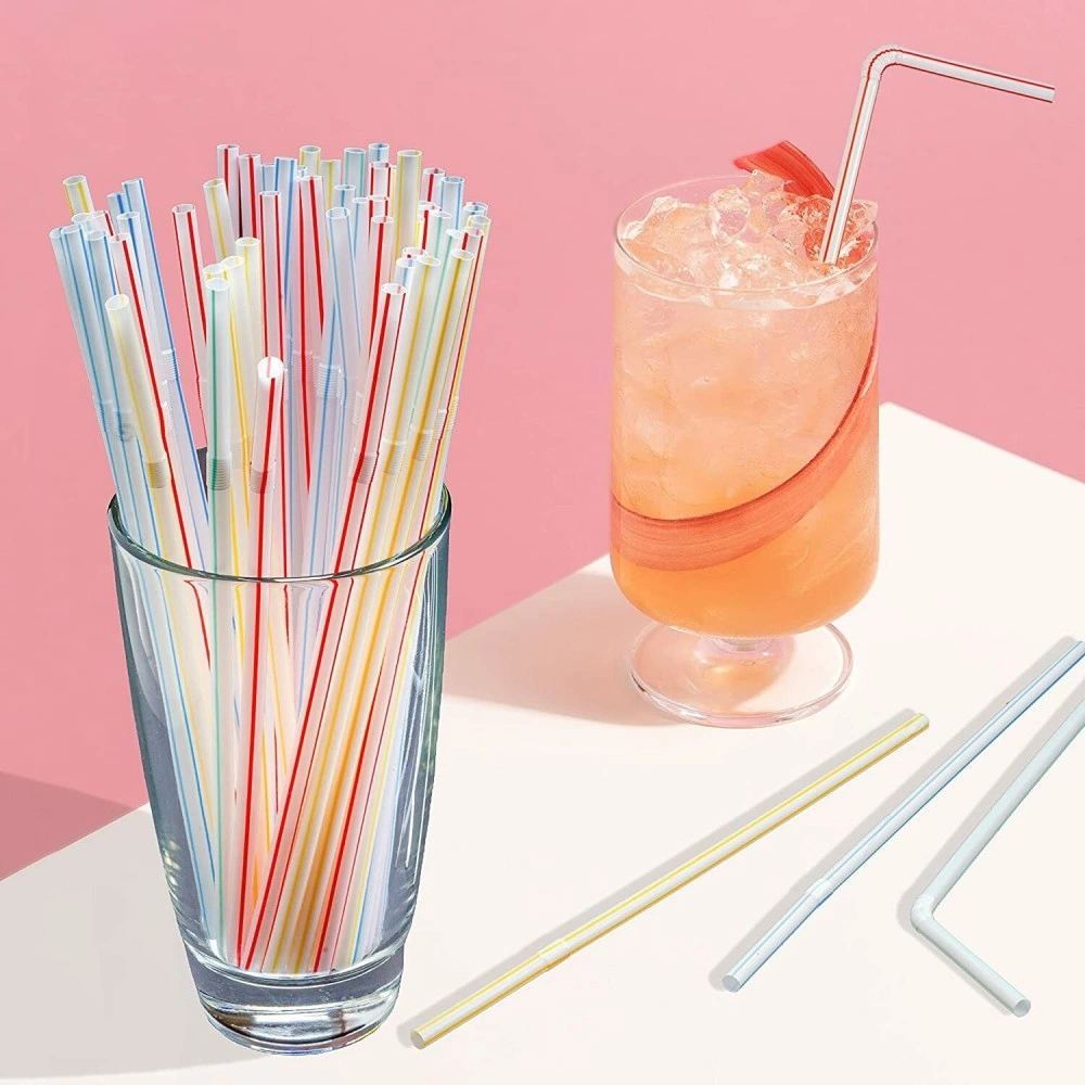 1000 PCS Bendy Plastic Straws Colorful Reusable Party Drinking Straws for Birthday Wedding Summer Events view 2
