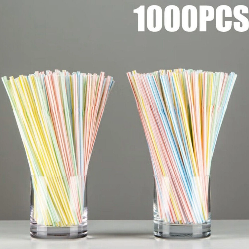 1000 PCS Bendy Plastic Straws Colorful Reusable Party Drinking Straws for Birthday Wedding Summer Events view 3
