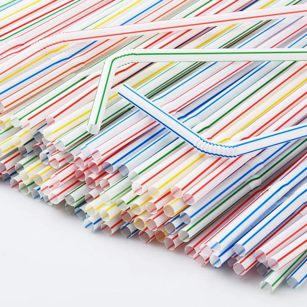 1000 PCS Bendy Plastic Straws Colorful Reusable Party Drinking Straws for Birthday Wedding Summer Events view 4