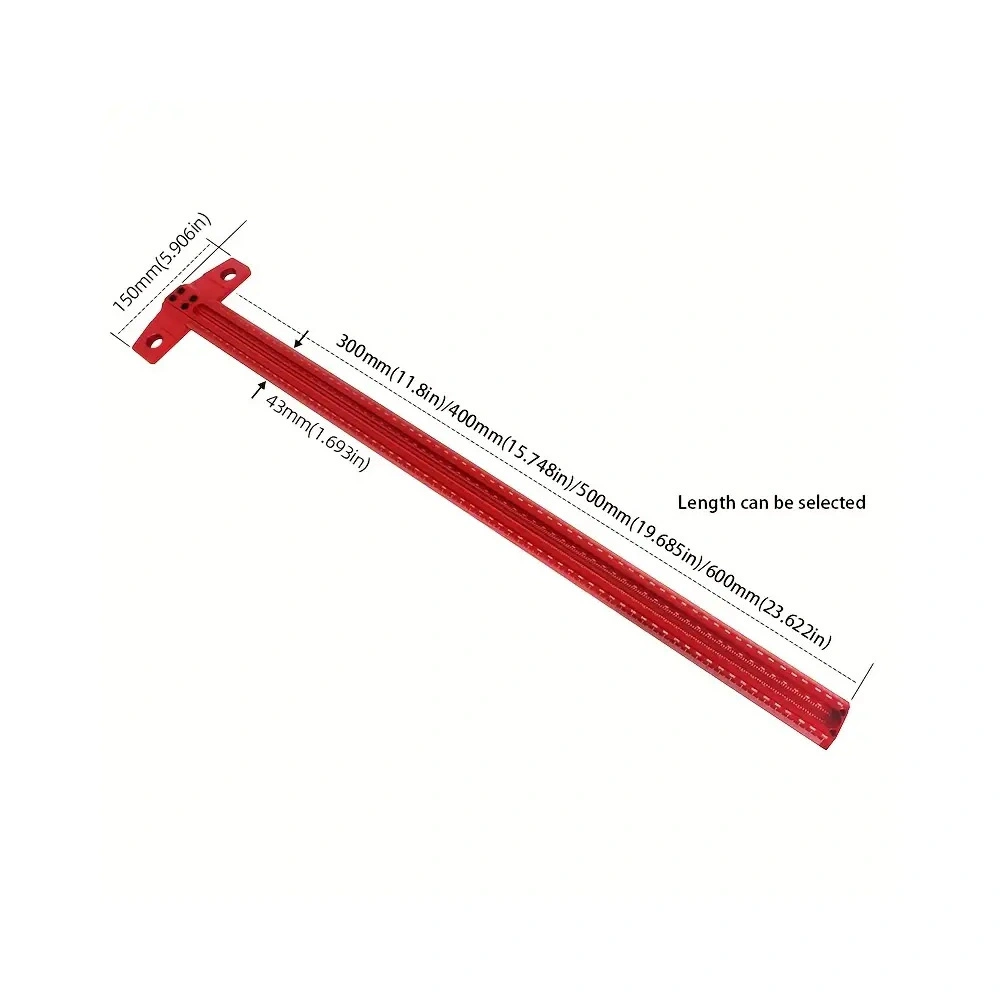 1 Pcs Woodworking T-Shaped Ruler 90 Degree Marking Gauge Precision Layout Tool 500mm view 2