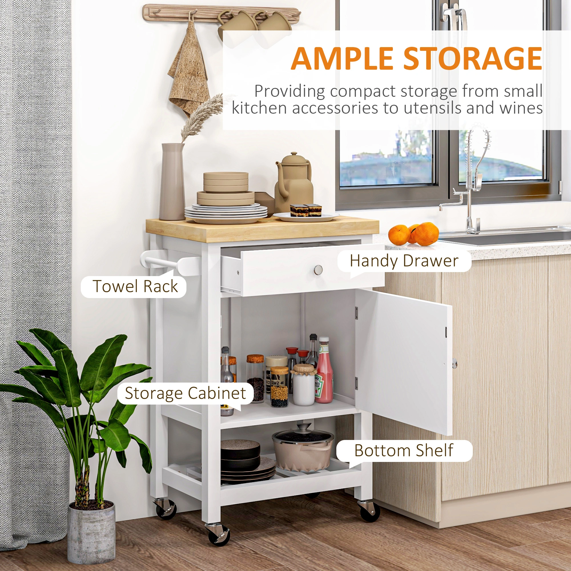Kitchen Storage Cabinet - Freestanding Pantry Cupboard with Shelves, Adjustable Organizer, Modern Design for Home Use view 3