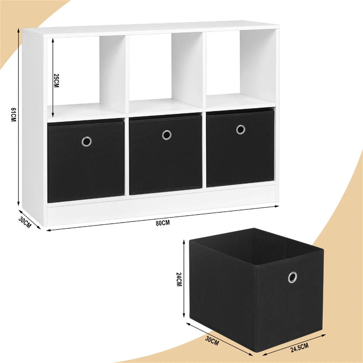 Modern Bookcase Cabinet 5-Tier Open Storage Shelf Wooden Display Rack Organizer for Living Room Bedroom view 2