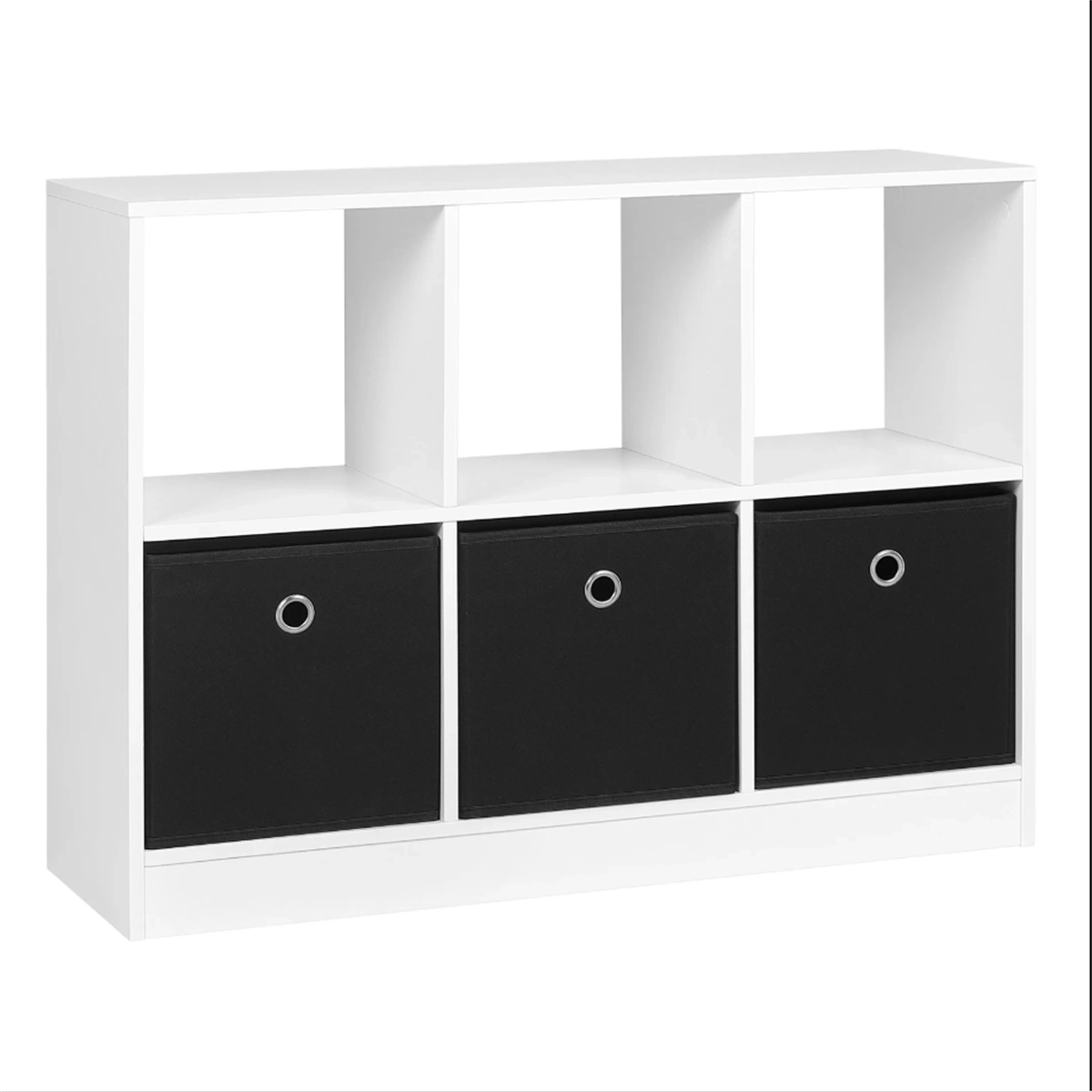 Modern Bookcase Cabinet 5-Tier Open Storage Shelf Wooden Display Rack Organizer for Living Room Bedroom view 3