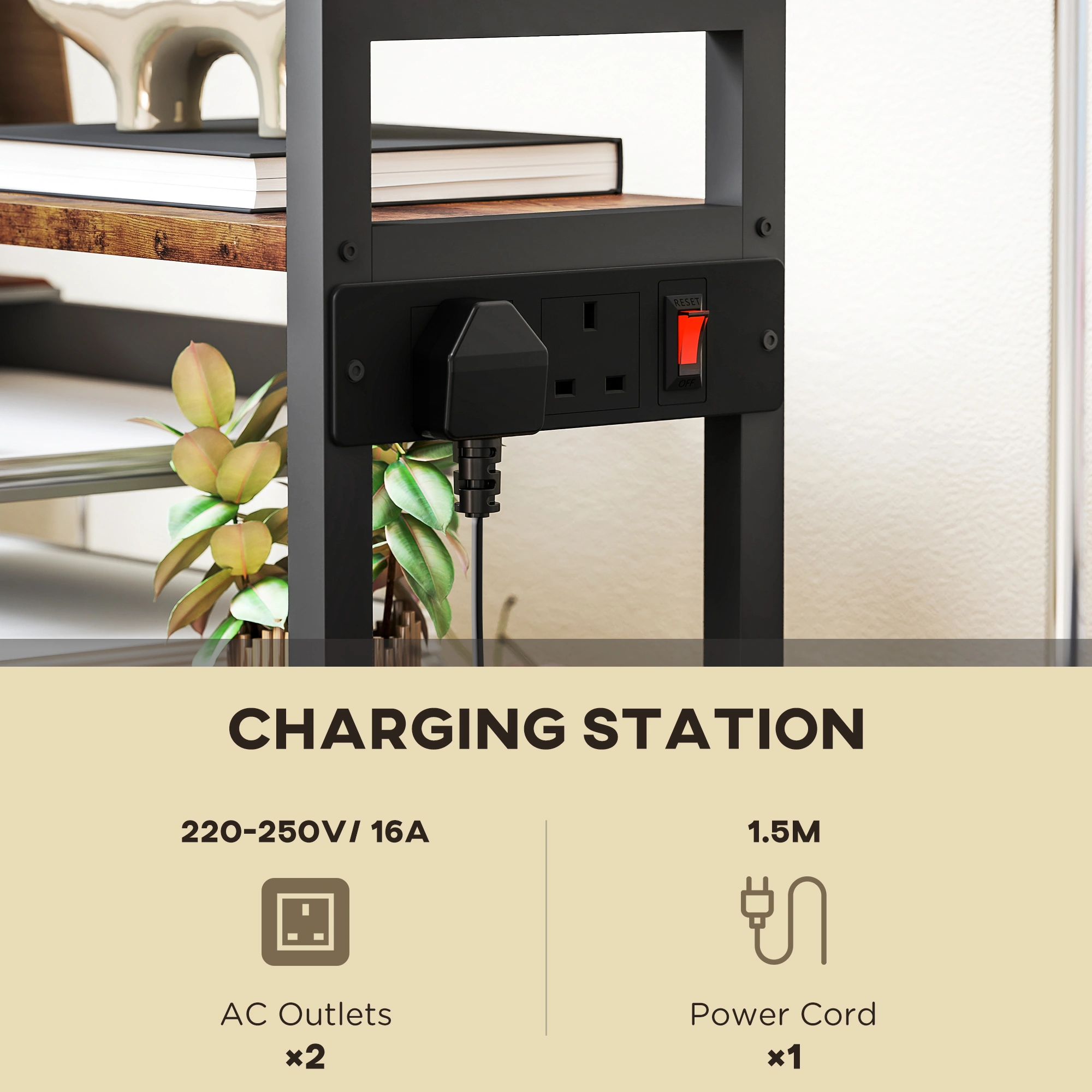 Adjustable Printer Stand, Open Shelving Desk Organizer for Home Office, Holds Inkjet & Laser Printers view 2