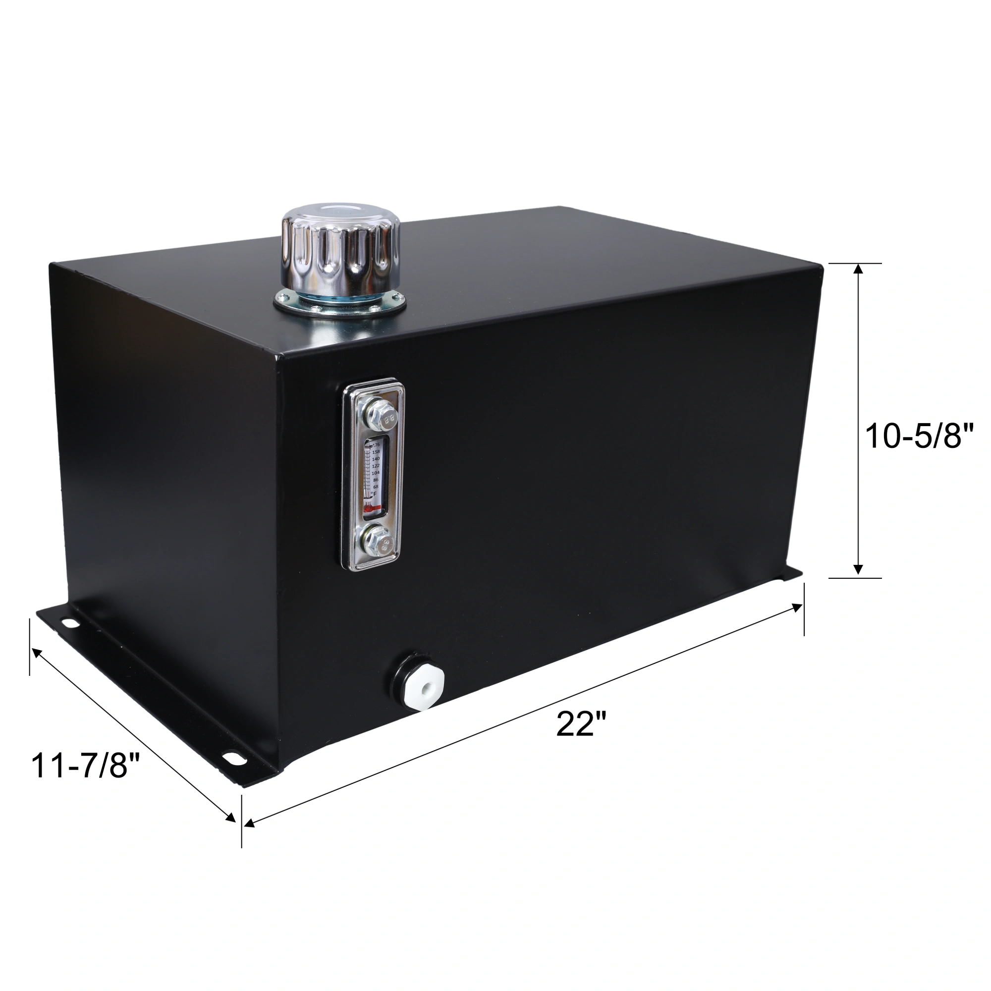 10 Gal Hydraulic Fluid Tank Heavy Duty Steel Reservoir with Strainer Gauge Filter Breather Cap for view 2