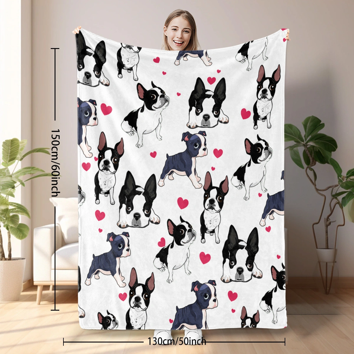 1pc Soft Fleece Dog Blanket 130x150cm - Cozy Flannel Throw for Couch view 10