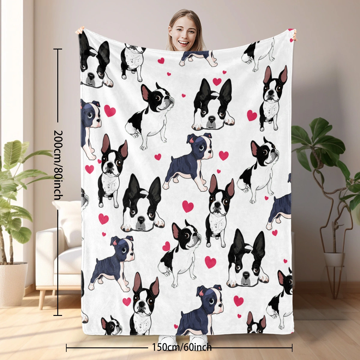 1pc Soft Fleece Dog Blanket 130x150cm - Cozy Flannel Throw for Couch view 11