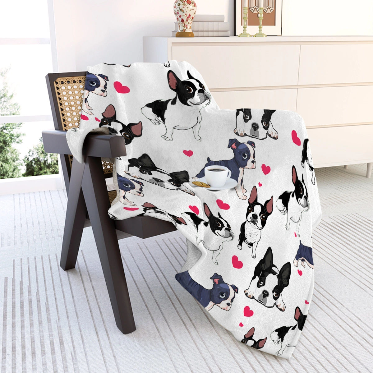 1pc Soft Fleece Dog Blanket 130x150cm - Cozy Flannel Throw for Couch view 5