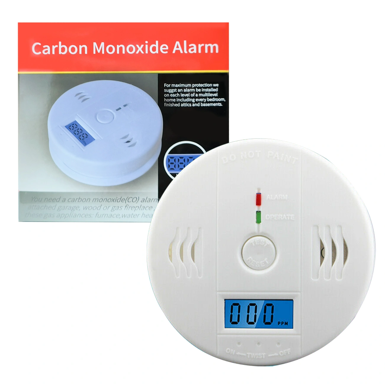 8-Pack CO Carbon Monoxide Gas Detector with LCD Display, Home Safety Alarm, US Shipping via USPS, Self-Pickup Available (TK/TMEU) view 5