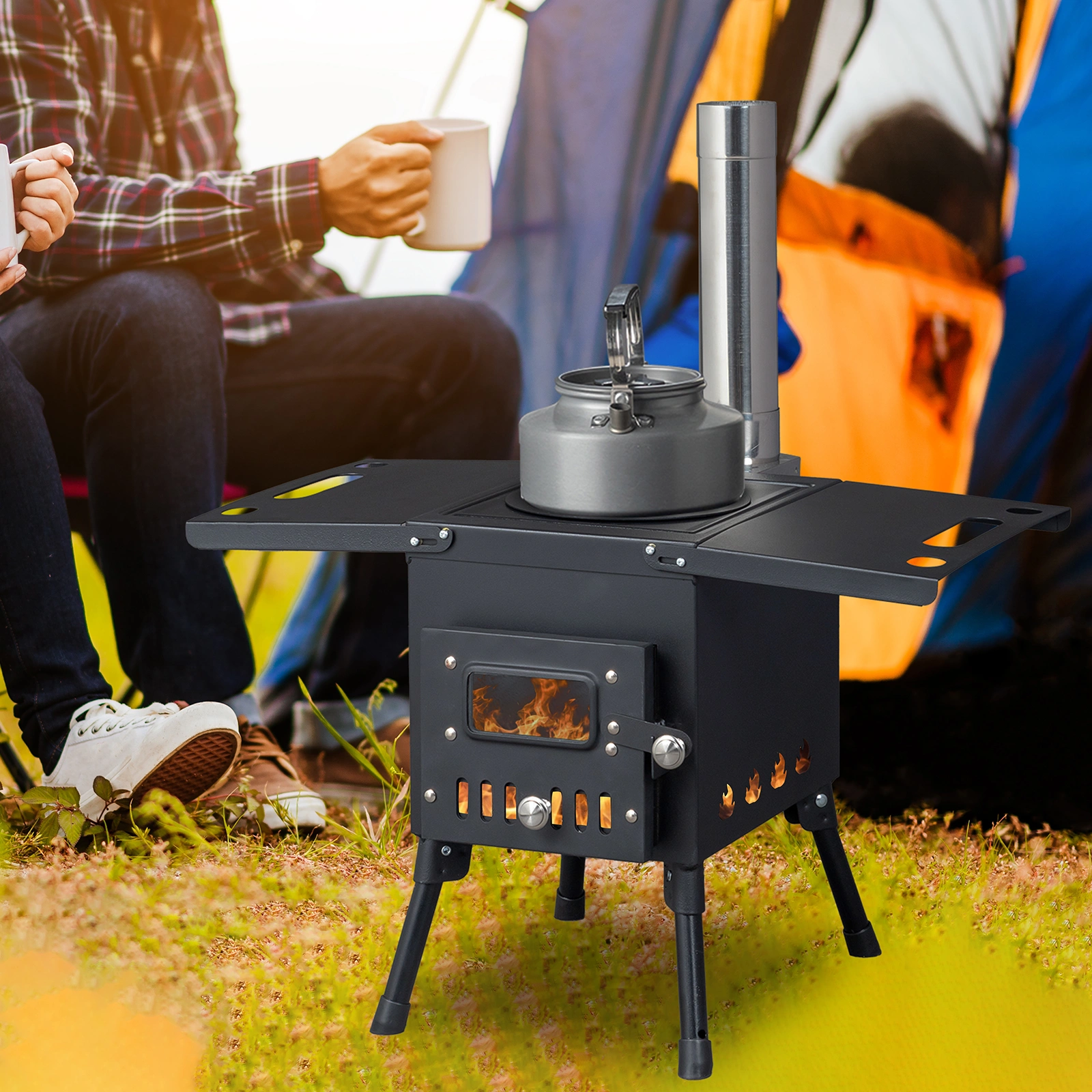 Wood Camping Stove Black 57.5*31*37cm view 14