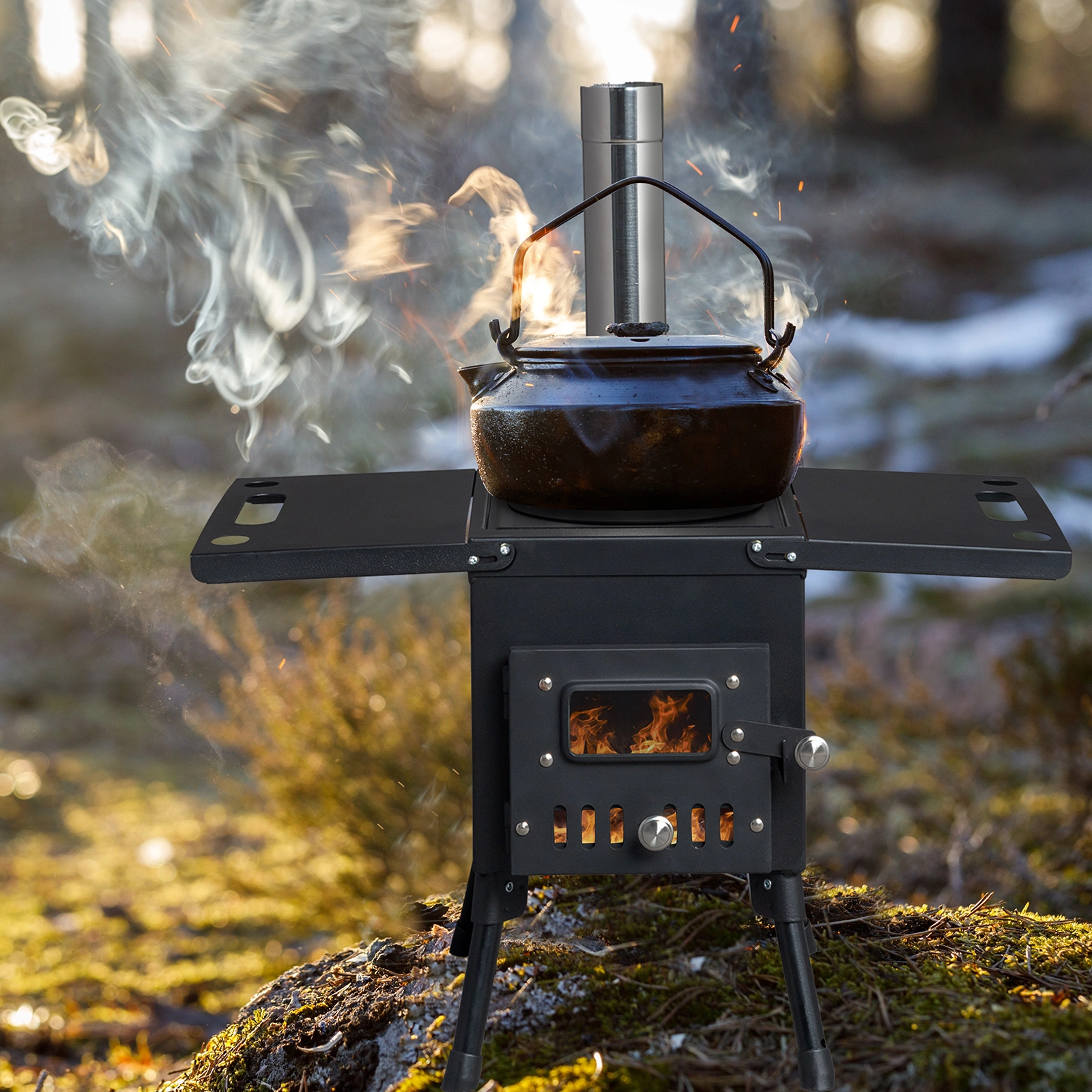 Wood Camping Stove Black 57.5*31*37cm view 15
