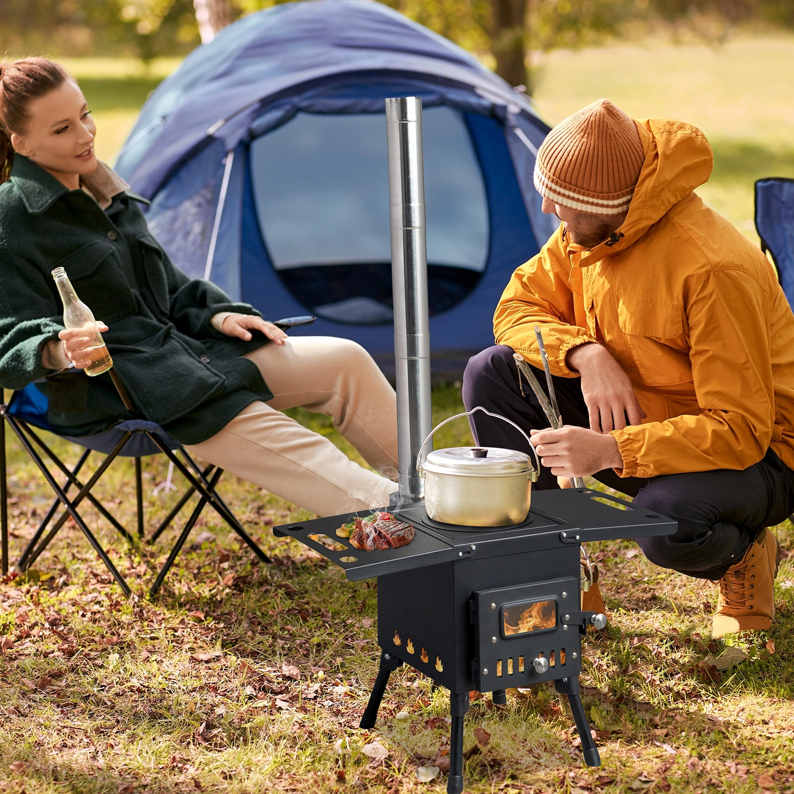 Wood Camping Stove Black 57.5*31*37cm view 18