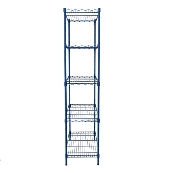 5-layer adjustable shelf Display Rack Iron household shelf with adjustable feet 29.13*13.39*59.06in Navy Blue view 4